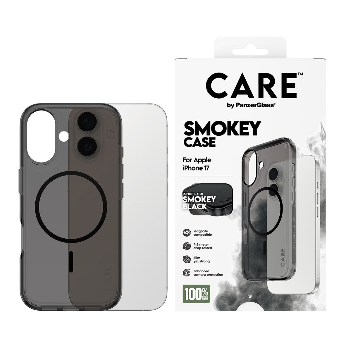 CARE™ by PanzerGlass® Urban Explorer Case Smokey m. Schwarz MagSafe iPhone 17